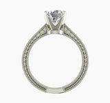 Certified 3ct Natural VVS2 F Moissanite Ring for Gift in Solid 18K Gold Plated Vermeil
