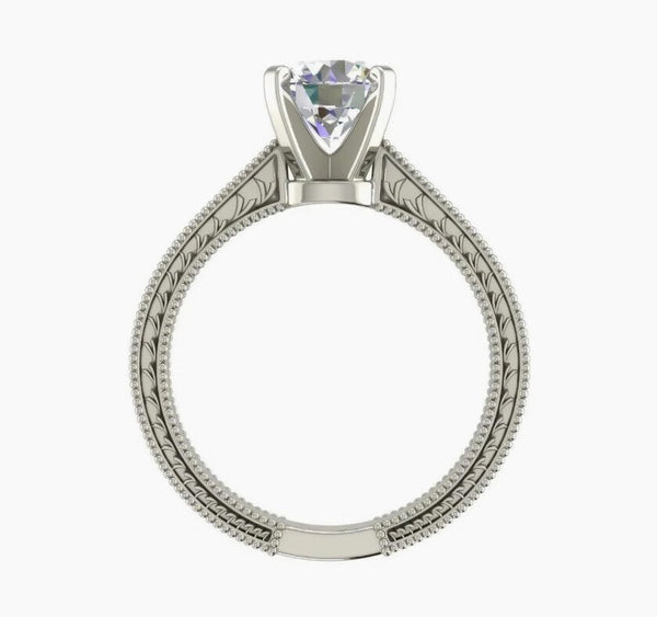 Certified 3ct Natural VVS2 F Moissanite Ring for Gift in Solid 18K Gold Plated Verm 18K Gold Plated