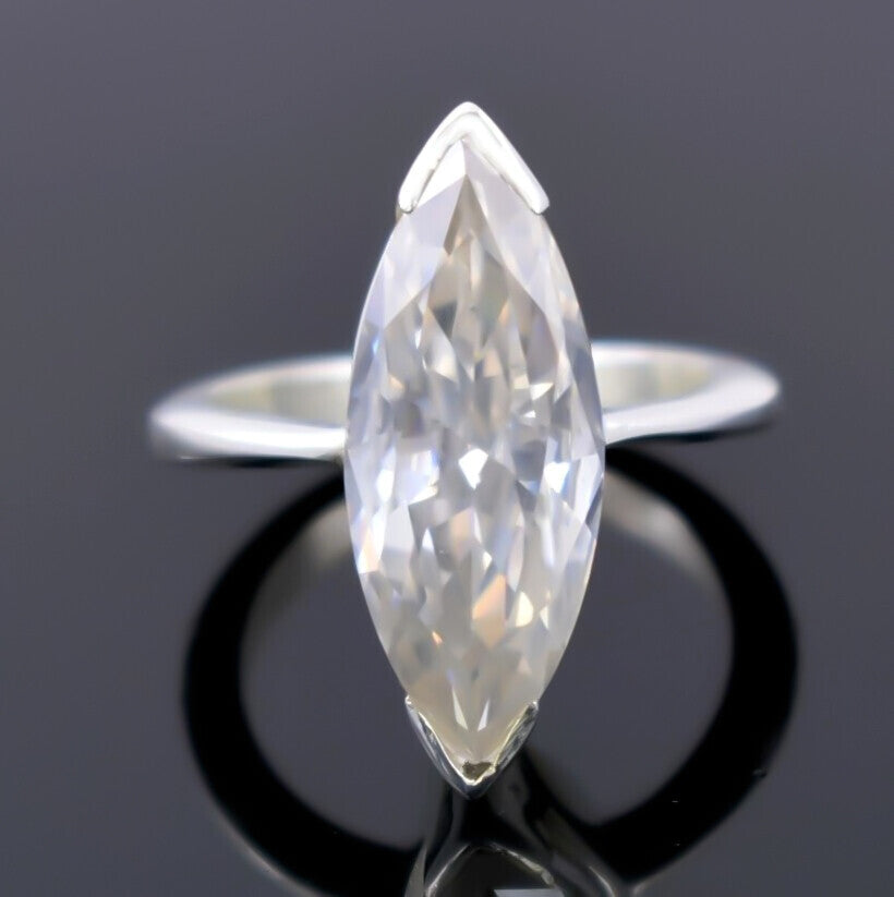 Certified Natural AAA 5.80ct VS1 White Moissanite Handmade Ring 18K Gold Plated Ver 18K Gold Plated