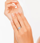Certified 3ct Natural VVS2 F Moissanite Ring for Gift in Solid 18K Gold Plated Vermeil