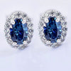 2.00 Ct Certified Blue Moissanite Stud Earrings in Gold Vermeil For Women - GEMHUB