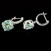 15 ct DEW Certified Blue Moissanite Dangler Earrings Gold Vermeil For Birthday