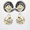 7.00 Ct Certified Champagne Moissanite Earrings in Gold Vermeil For Wedding - GEMHUB