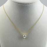 2 Ct Heart Shaped White Moissanite Designer Pendant In 18K Gold Plated