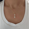 Beautiful 3Ct Certified Round Cut White Moissanite Pendant In 18K Gold Plated Verm 18K Gold Plated