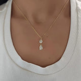 Beautiful 3Ct Certified Round Cut White Moissanite Pendant In 18K Gold Plated Vermeil