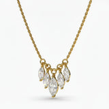 3Ct Certified Marquise Cut White Moissanite Solitaire Pendant 18K Gold Plated Vermeil