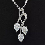 3.35 Ct Certified Pear Cut White Moissanite Pendant In 18K Gold Plated
