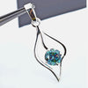Stunning 1.40 Ct Certified Blue Moissanite Pendant In Gold Vermeil - View 2 - GEMHUB