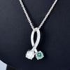 2.40 Ct Certified Round White & Blue Moissanite Pendant In 18K Gold Plated
