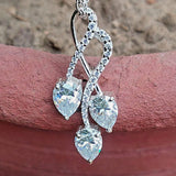 3.35 Ct Certified Pear Cut White Moissanite Pendant In 18K Gold Plated