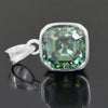 7Ct Certified Blue Moissanite Solitaire Asscher Cut Pendant In Gold Vermeil - View 2 - GEMHUB