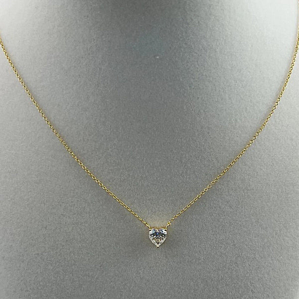 2 Ct Heart Shaped White Moissanite Designer Pendant In 18K Gold Plated