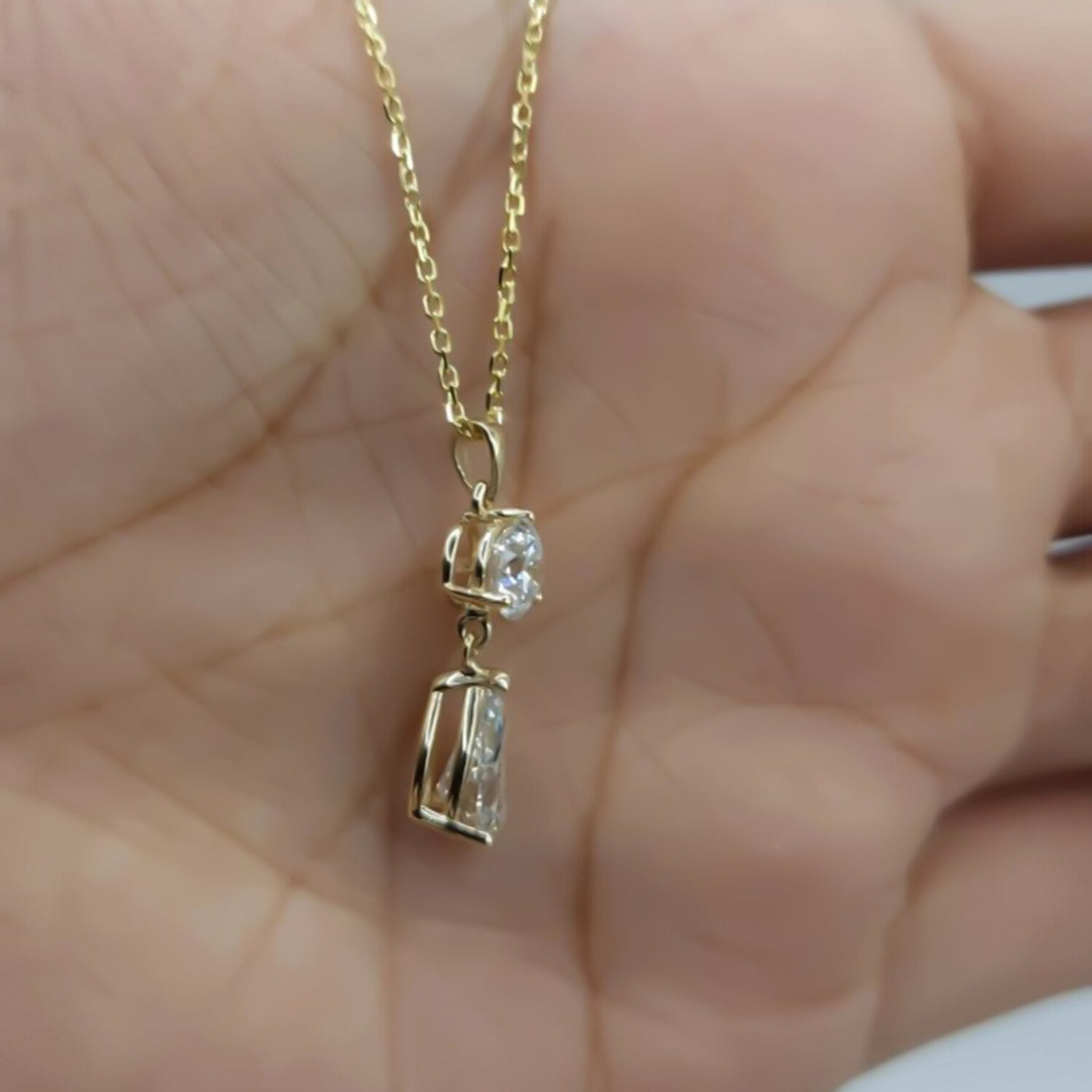Beautiful 3Ct Certified Round Cut White Moissanite Pendant In 18K Gold Plated Vermeil