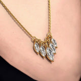 3Ct Certified Marquise Cut White Moissanite Solitaire Pendant 18K Gold Plated Vermeil