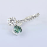 2.40 Ct Certified Round White & Blue Moissanite Pendant In 18K Gold Plated