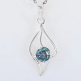 Stunning 1.40 Ct Certified Blue Moissanite Pendant In Gold Vermeil - GEMHUB
