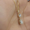 Beautiful 3Ct Certified Round Cut White Moissanite Pendant In 18K Gold Plated Verm 18K Gold Plated