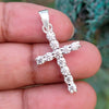 Gorgeous 1.10 Ct Certified 3mm Moissanite Cross Pendant In Vermeil 925 Silver - GEMHUB