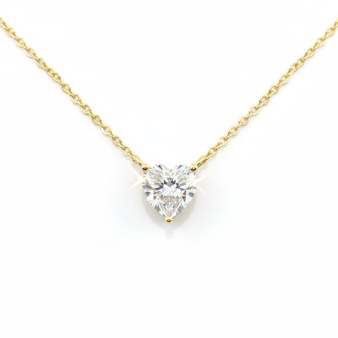 2 Ct Heart Shaped White Moissanite Designer Pendant In 18K Gold Plated