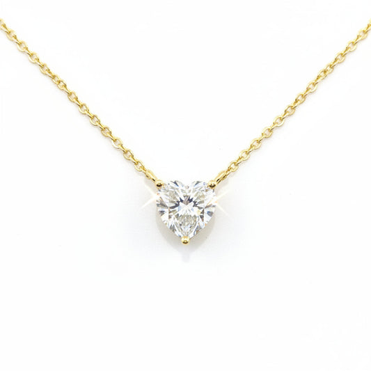 2 Ct Heart Shaped White Moissanite Designer Pendant In 18K Gold Plated