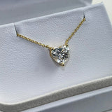 2 Ct Heart Shaped White Moissanite Designer Pendant In 18K Gold Plated