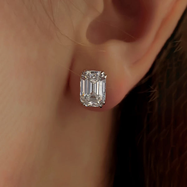 5.00 Ct White Moissanite Solitaire Studs In Gold Vermeil For Girls - GEMHUB