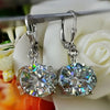 7.3 ct DEW White Moissanite Solitaire Dangler Earrings In Gold Vermeil