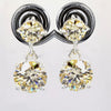 7 Ct Certified Champagne Moissanite Solitaire Earrings In Gold Vermeil - GEMHUB