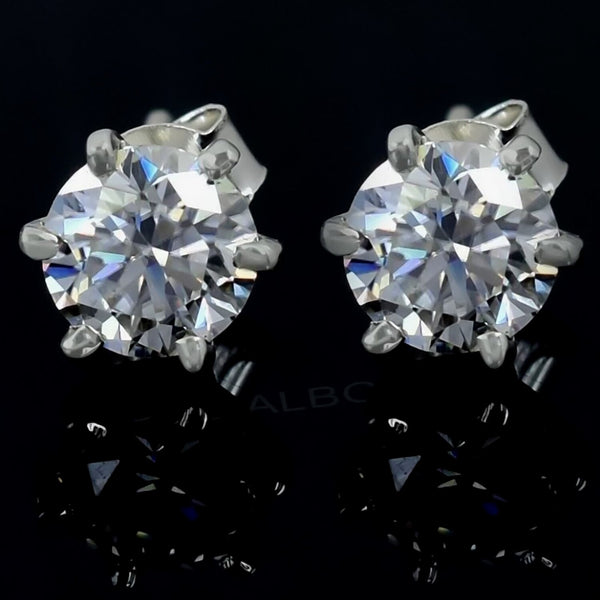 7.30 ct DEW Certified White Moissanite In Gold Vermeil Dangler Earrings