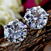 9.00 Ct Certified White Moissanite Solitaire Studs In Gold Vermeil - GEMHUB