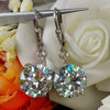 7.30 Ct White Moissanite Solitaire Dangler Earrings In Gold Vermeil - GEMHUB