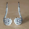 Certified 4 ct DEW Round Cut F VS1 White Solitaire Moissanite Earrings Gold Vermeil