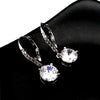 5 ct DEW Round Cut White Moissanite Solitaire Dangler Earrings In Gold Vermeil