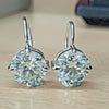 Certified 5.00 Ct White Moissanite Solitaire Dangler Earrings Gold Vermeil - GEMHUB