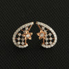 IGI Certified 18K Rose Gold Natural Diamond Curved Teardrop Earrings 0.55 Ct.