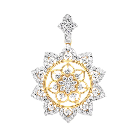 Luxury 1.01 Ct Diamond Pendant IGI Certified G-H VS Round 18K Gold Necklace