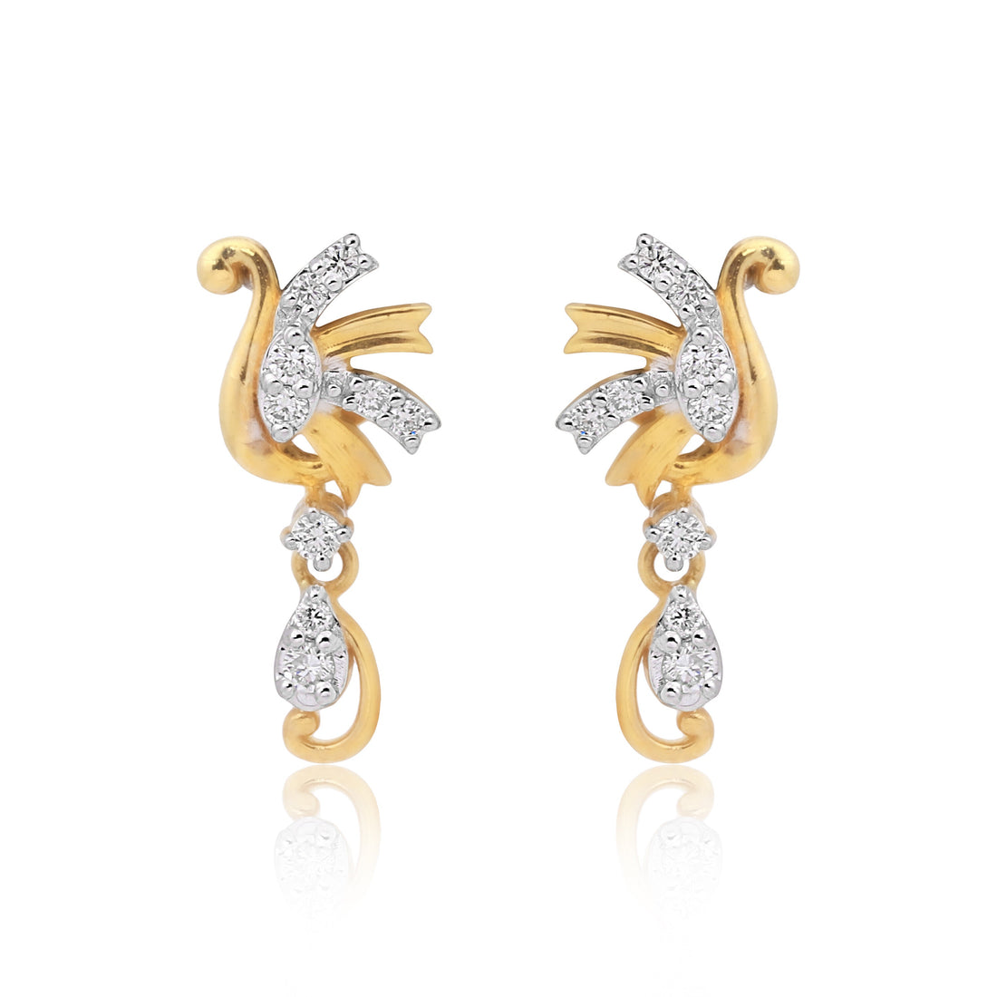 IGI Certified 0.28 Ct Diamond Stud Earrings G-H VS Brilliant Cut Tops