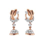 IGI Certified 0.42 Ct Natural Diamond Stud Earrings 18k Gold Tops For Jewellery