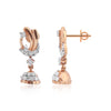 IGI Certified 0.42 Ct Diamond Stud Earrings 18k Gold Tops For Jewellery