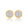 0.99 Ct Natural Diamond Stud Earrings G-H VS Round Brilliant 18K Gold Tops