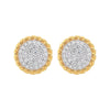 0.99 Ct Natural Diamond Stud Earrings G-H VS Round Brilliant 18K Gold Tops