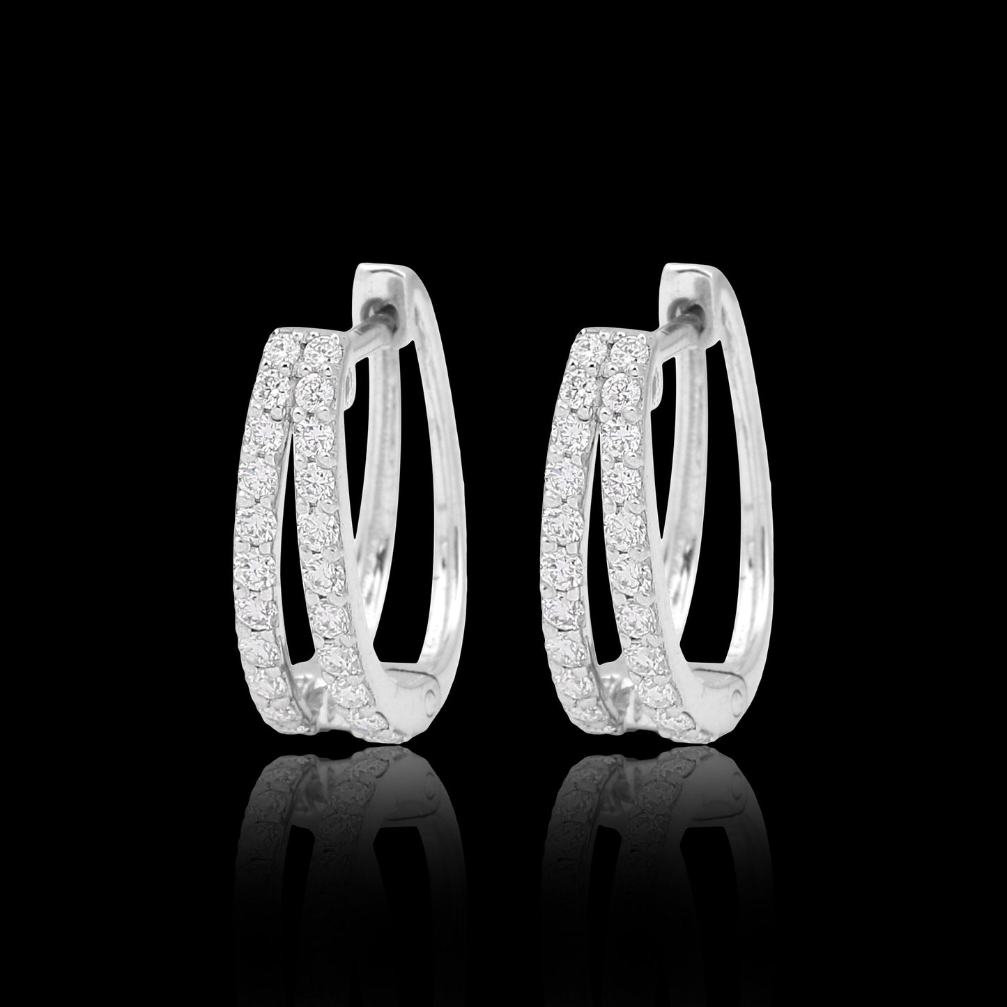 0.55 Ct Round Diamond Stud Earrings IGI Certified H-I VS 18K Gold Jewellery