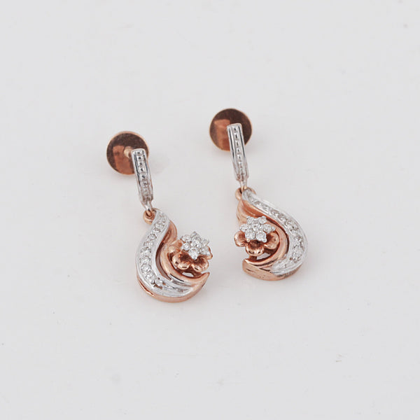 0.55 Ct Diamond Stud Earrings IGI Certified H-I VS Round 18K Gold For Women's