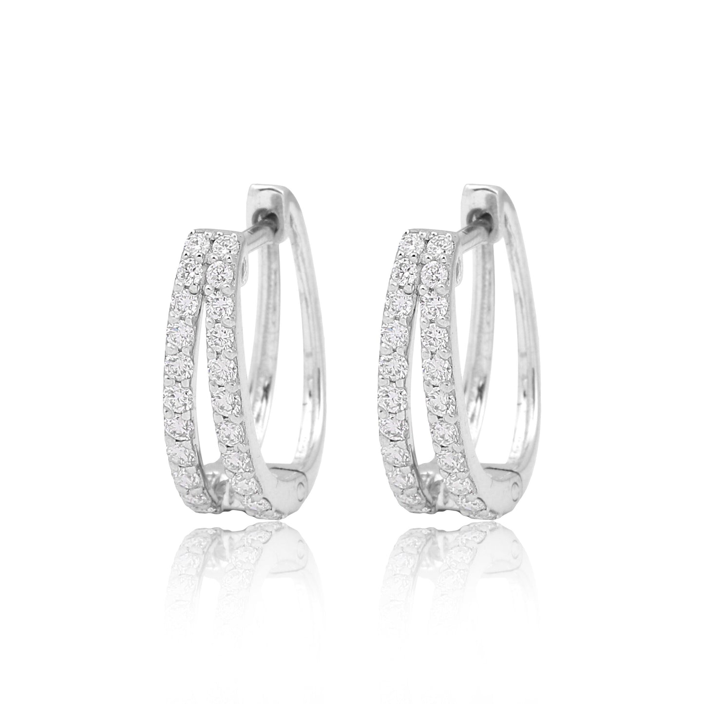 0.55 Ct Round Diamond Stud Earrings IGI Certified H-I VS 18K Gold Jewellery