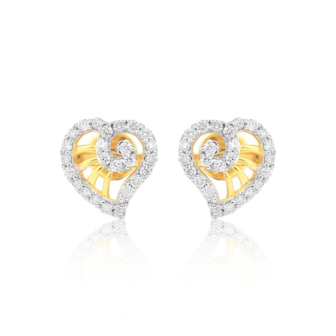 Classic Jewellery 0.56 Ct Round Diamond Earrings IGI Certified SI2-I1 18K Gold