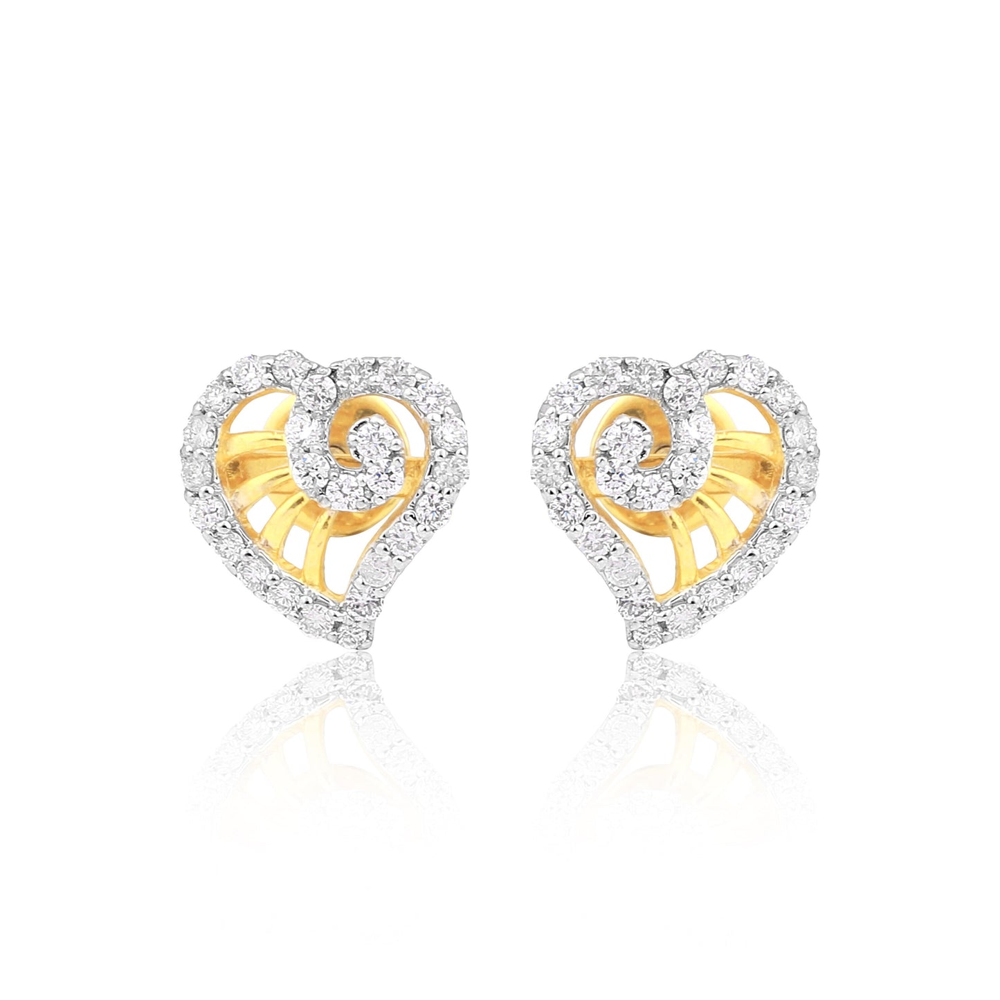 Classic Jewellery 0.56 Ct Round Diamond Earrings IGI Certified SI2-I1 18K Gold