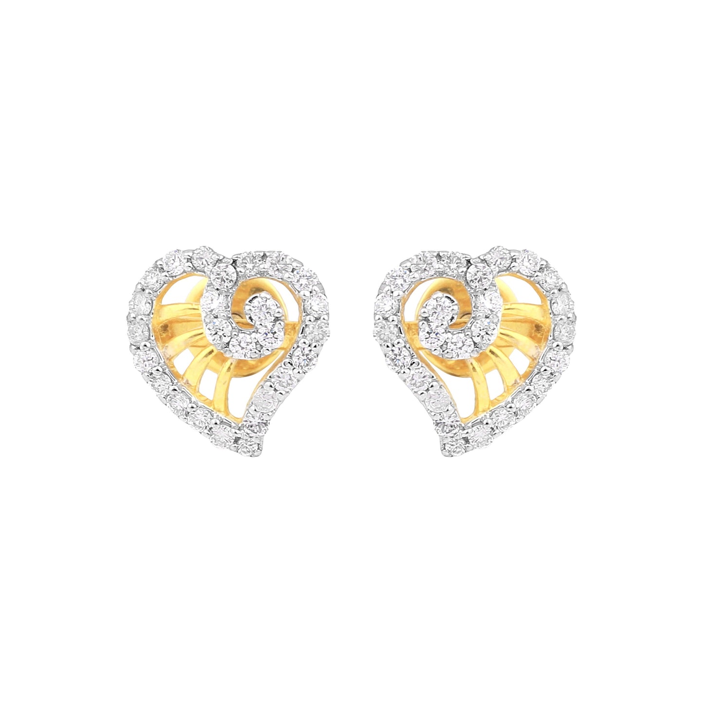 Classic Jewellery 0.56 Ct Round Diamond Earrings IGI Certified SI2-I1 18K Gold