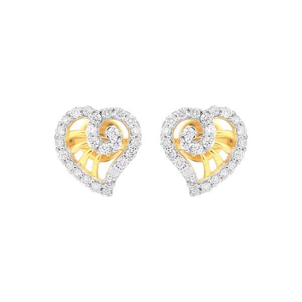 Classic Jewellery 0.56 Ct Round Diamond Earrings IGI Certified SI2-I1 18K Gold