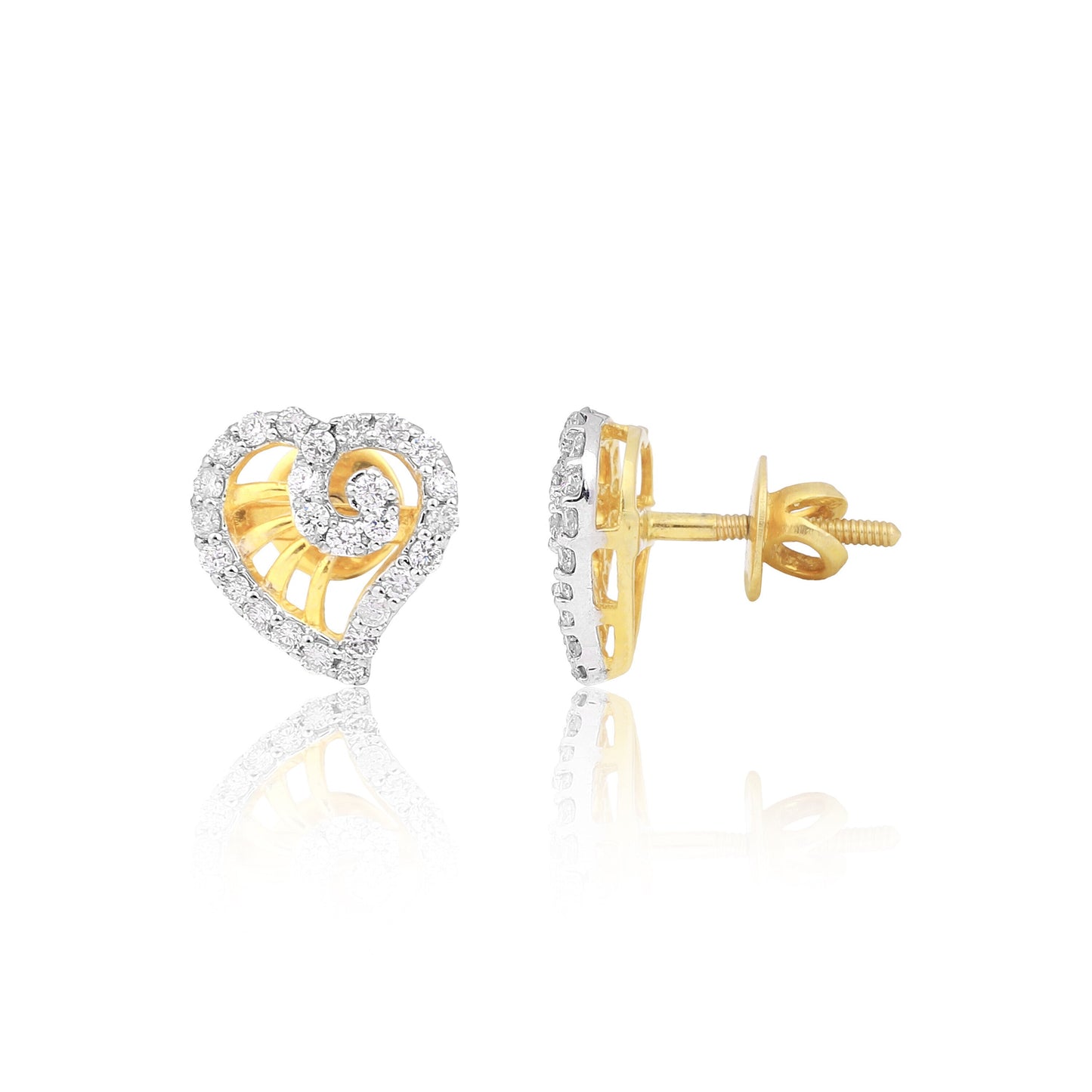 Classic Jewellery 0.56 Ct Round Diamond Earrings IGI Certified SI2-I1 18K Gold
